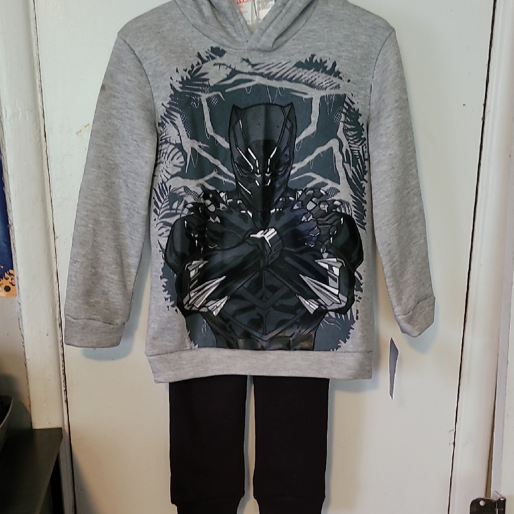 Black Panther Graphic Hoodie And Pants Boys Set